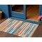Homeroots 3' X 5' Orange Teal Blue And Salmon Striped Washable Indoor Outdoor Area Rug 613308 - alternate 1