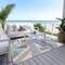 Homeroots 9' X 12' Brown Teal Blue And Ivory Geometric Washable Indoor Outdoor Area Rug 617954 - alternate 3