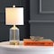 Jonathan Y Duncan 19.5" Glass/Metal LED Table Lamp, Brass/Clear JYL1033A - alternate 2