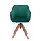 Homeroots Tufted Green and Natural Upholstered Velvet Dining Arm Chair 521186 - alternate 2