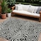 Homeroots 10' X 14' Black And Ivory Abstract Washable Indoor Outdoor Area Rug 598955 - alternate 1