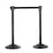 Us Weight Black Plastic Stanchion for Crowd Control with 11' Retractable Black Barrier Belt, 2PK U2000EXT - alternate 1
