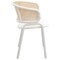 Leisuremod Ervilla Dining Chair with White Powder Coated Steel Legs and Wicker Back, White, 4PK ECW-20W4 - alternate 2
