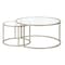 Homeroots Set of Two 35" Silver Glass And Steel Round Nested Coffee Tables 520945 - alternate 3