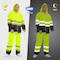 Protectx Safety Rain Jacket and Pant Suits, Polyester, Class Class 2 Neon Green, S ST-RS150D-GNBK-S-01 - alternate 2
