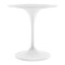 Homeroots 32" White Rounded Fiberglass And Metal Pedestal Base Dining Table 519070 - alternate 4