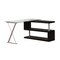 Homeroots 55" Clear and Black and Silver Glass Mirrored L Shape 286408 - alternate 1
