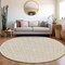 Homeroots 8' Beige And Ivory Round Geometric Washable Indoor Outdoor Area Rug 596077 - alternate 2