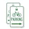 Signmission Parking With Lock Cycle & Right Arrow Symbol, 12'' X 18'' 2 Signs, Heavy Gauge Aluminum, 2PK A-1218-2PACK-23473 - alternate 1