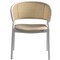 Leisuremod Ervilla Dining Arm Chair with Leather Seat and White Steel Base in Taupe, 4PK ECW-20TP-L4 - alternate 2