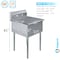 Amgood Stainless Steel Utility Sink. Bowl 24 in. x 24 in. x 14 in. No Faucet SINK S1C-242414-NF-Z - alternate 2