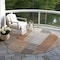 Homeroots 8' Chocolate And Gray Round Striped Washable Indoor Outdoor Area Rug 581703 - alternate 3