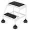 Vestil 18.5 H Steel Commercial Spring Loaded Rolling Ladder, 2 Steps LAD-2-W - alternate 2