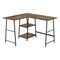 Homeroots 47" Brown and Black Reclaimed Wood and Metal Corner Trestle Computer Desk 489995 - alternate 1