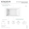 Kingston Brass 54" Acrylic Rectangular 3-Wall Alcove Tub, Left Hand Drain, Glossy White VTAP5436L22 - alternate 2