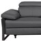 Homeroots 90in Dark Gray and Black Italian Leather Power Reclining Loveseat With Storage 720565 - alternate 2