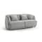 Homeroots Modern 68in Light Gray Curved Back Quilted Loveseat 480893 - alternate 2