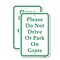 Signmission Please Do Not Drive Or Park On Grass 3, 12'' X 18'' 2 Signs, Heavy Gauge Aluminum, 2PK A-1218-2PACK-24880 - alternate 1