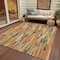 Homeroots 3' X 5' Orange And Beige Striped Washable Indoor Outdoor Area Rug 609042 - alternate 3