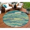 Homeroots 8' Emerald And Lime Green Round Abstract Washable Indoor Outdoor Area Rug 612499 - alternate 1