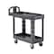 Rubbermaid Commercial Utility Cart with Deep Lipped Plastic Shelves, Plastic, 500 lb Load Capacity, 2 Shelves, 39 in L FG450088BLA - alternate 1