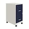 Space Solutions 14.25 in W 2 Drawer Mobile Vertical File Cabinet, Pearl White / Navy 25335 - alternate 1