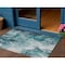 Homeroots 3' X 5' Teal Blue And Ivory Abstract Washable Indoor Outdoor Area Rug 617800 - alternate 1