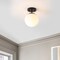 Jonathan Y Marcel Bistro 7.75" 1-Light Bohemian Farmhouse Iron/Frosted Glass LED Semi Flush Mount, Black/White JYL7499C - alternate 2