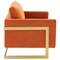 Leisuremod Lincoln Upholstered Velvet Loveseat with Gold Frame, Orange Marmalade LA55OR - alternate 2