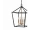 Jonathan Y Pagoda 16" 4-Light Classic Traditional Metal Cage Lantern LED Pendant, Oil Rubbed Bronze/Brass Gold JYL7437D - alternate 2