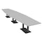 Skutchi Designs Hexagon Conference Table With Power Unit, 48 in W, 192 in L, Grey HAR-HEX.IR-48X192-DOU.BK-U779-NA - alternate 1