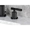 Kingston Brass Widespread Bathroom Faucet with Knurled Handle and Brass Pop-Up, Matte Black FSC8950KNL - alternate 2