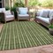Homeroots 8' X 10' Olive Green And Ivory Striped Washable Indoor Outdoor Area Rug 595886 - alternate 2