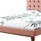 Homeroots Blush Solid Wood Queen Tufted Upholstered Velvet Bed 544751 - alternate 2