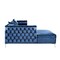 Homeroots Navy Blue Velvet Rectangular Sofa and Chaise Sectional And Toss Pillows 630403 - alternate 2