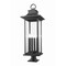 Z-Lite Tiberius 6 Light Outdoor Pier Mounted Fixture, Black/Clear Seedy, 12 In W x 36.75 In H 5017PHXLR-533PM-BK - alternate 1