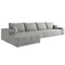 Homeroots 135" Gray Corduroy Modular Compression Foam Sofa With Toss Pillows 712969 - alternate 1