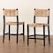 Bali & Pari Prita Bohemian Paper Loom and Black Mahogany Wood 2-Piece Counter Stool Set 249-2PC-13881-ZORO - alternate 3