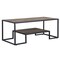 Homeroots 45" Brown and Black Metal Sled Coffee Table With Shelf 490565 - alternate 1