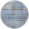 Homeroots 8' Denim Blue And Sky Blue Round Striped Washable Indoor Outdoor Area Rug 588048 - alternate 3