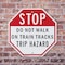 Signmission Stop Do Not Walk on Train Tracks Tr, 6 Inch X 6 Inch, Plastic Sign OC-P-6-211 - alternate 2