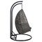 Leisuremod Charcoal Wicker Hanging 2 person Egg Swing Chair, Dark Grey ESCCH-57DGR - alternate 4