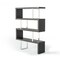 Homeroots 67" Grey Elm and Chrome Four Tier Zig Zag Bookcase 482699 - alternate 1