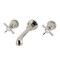 Kingston Brass Double-Handle Wall Mount Bathroom Faucet, Polished Nickel KS7126BEX - alternate 1