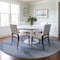 Homeroots 8' Denim Blue And Ivory Round Geometric Washable Indoor Outdoor Area Rug 598552 - alternate 3