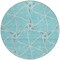 Homeroots 8' Teal Blue And Ivory Round Geometric Washable Indoor Outdoor Area Rug 612907 - alternate 2