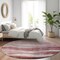 Homeroots 8' Blush And Brown Round Abstract Washable Indoor Outdoor Area Rug 604961 - alternate 3