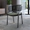 Leisuremod Ervilla Dining Chair in Black Steel Frame with Black Wicker Back and Grey Seat, 2PK ECBL-20BL-GR2 - alternate 4