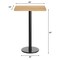 Flash Furniture Bennett 24 in x 30 in Solid Wood Indoor Tabletop in Natural with 18 in Round Bar Height GSF-REC2430-NAT-TR18B-GG - alternate 4
