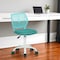 Homeroots Turquoise and White Adjustable Height Swivel Rolling Office Chair 568072 - alternate 1